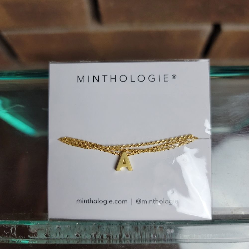 Minthology A initial necklace in gold lobster claw closure new in bag